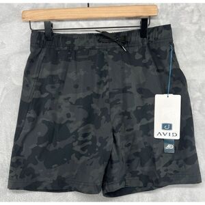 AVID Board Shorts Mens Gray Camo Swimming Hybrid No Liner Fishing 5" Men's S NWT